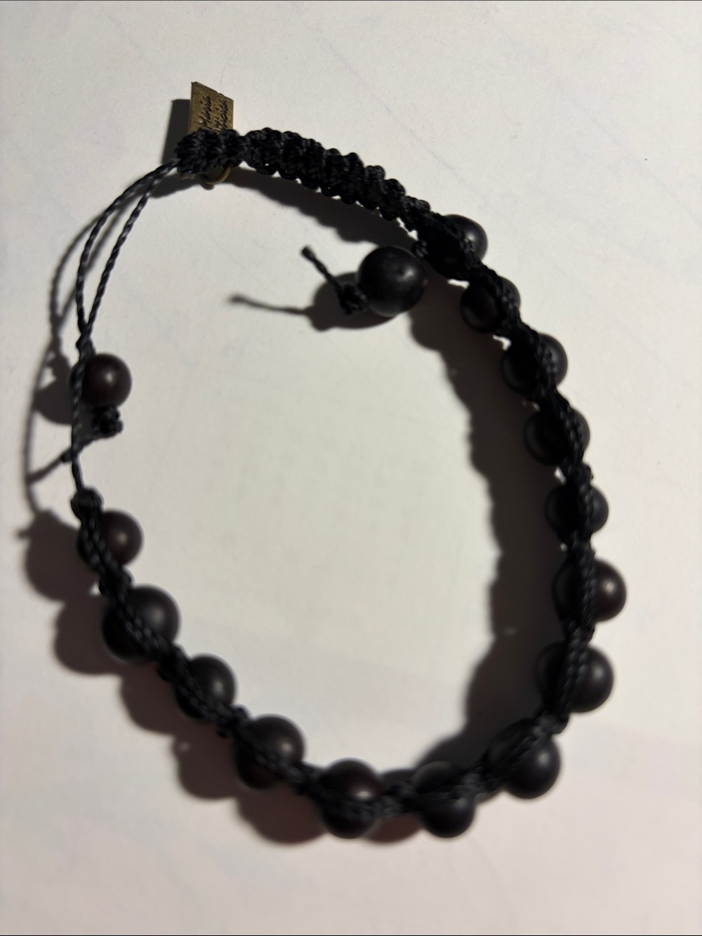 Black Beaded Macramé Bracelet from Brazil